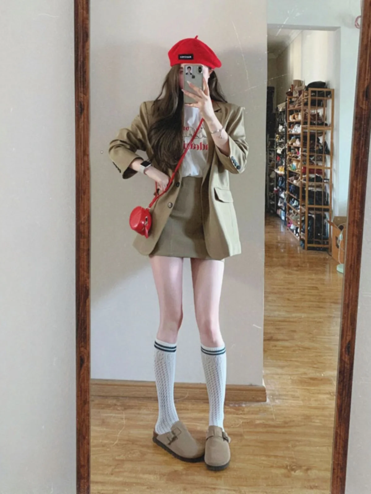 

Весенний модный костюм премиум-класса: пиджак и юбка, комплект из двух предметов, женский, хлопковый, с длинными рукавами, круглым вырезом, короткая верхняя одежда