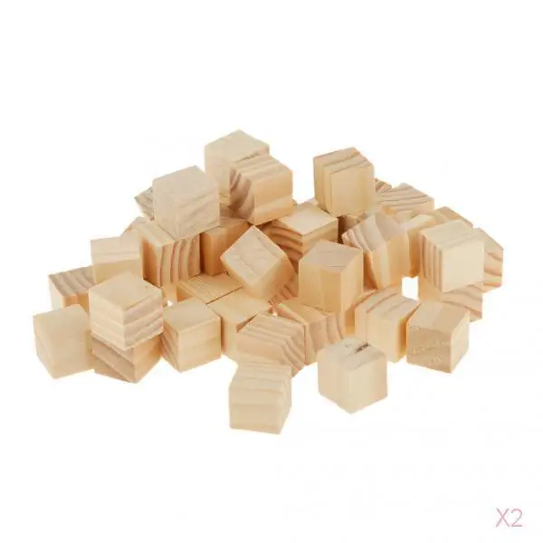 

Wood Craft Square Tiles Light Grain Wooden Bricks 100-piece Set for Home Decor and Kids Activities
