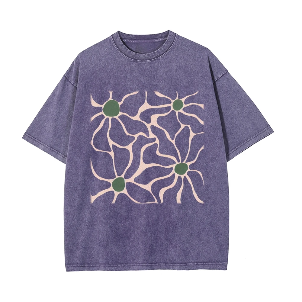 Boho Abstract Neural Net Root Graphic Minimalist Retro Matisse Botanical Nature Art Aesthetic Vintage Oversized Y2k 90s T-Shirt