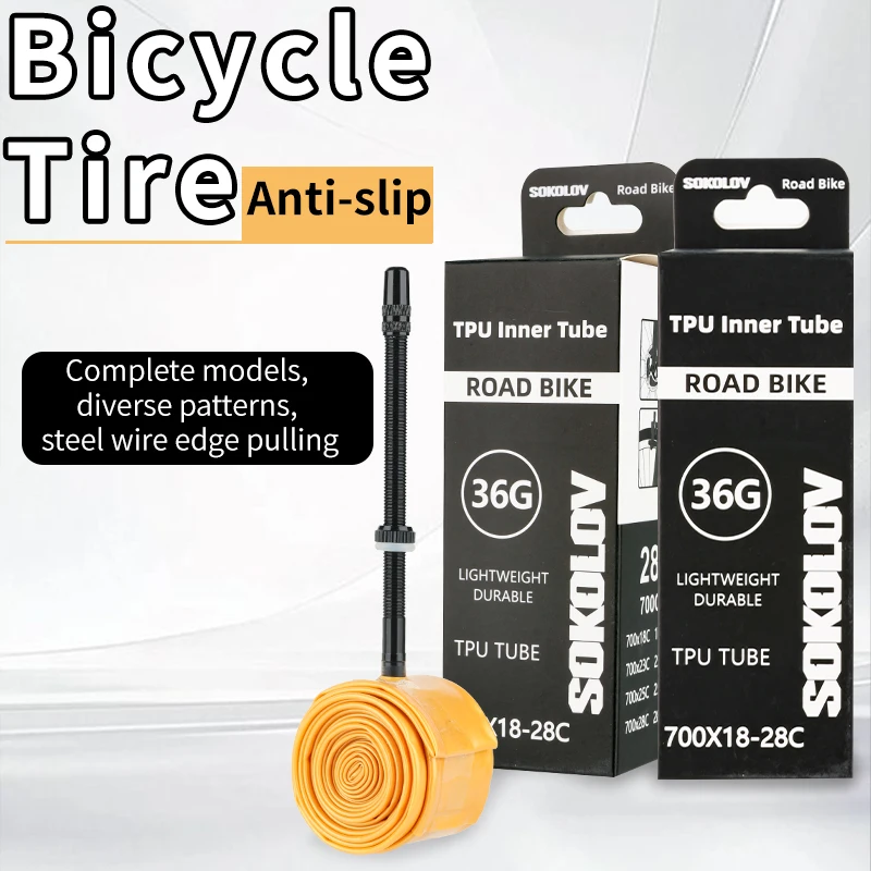 SOKOLOV 700C Bike Ultralight TPU Inner Tube 700X18 23 25 28c Road Bicycle TPU Material Tire French Metal Presta Valve 45 65 85mm view 6