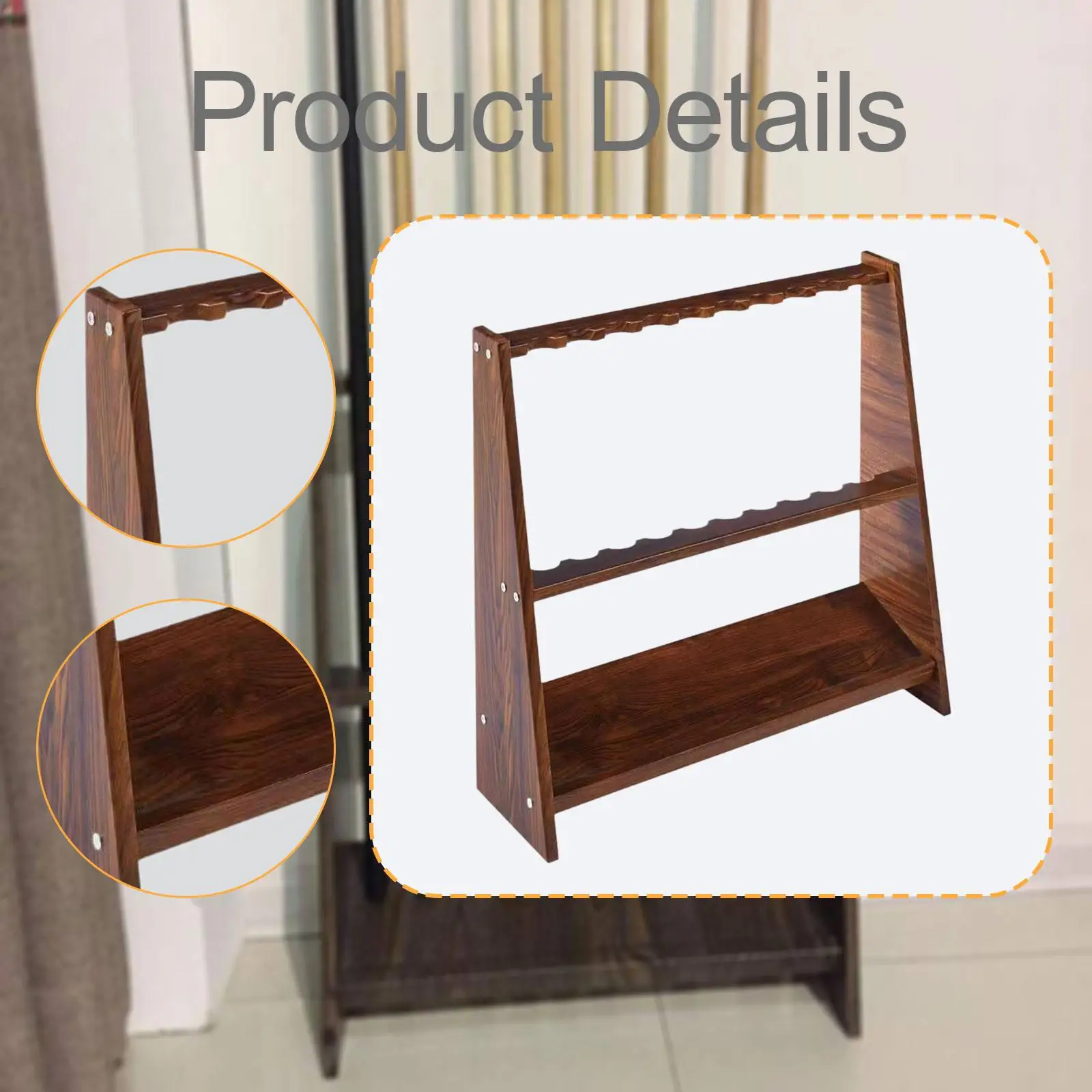 

Professional Billiard Cue Holder Floor Stand Organizer 10 Slots Stable Pool Stick Rack for Game Room