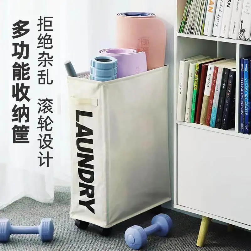 

Ox Cloth Yoga Mat Storage Basket Laundry Basket Dir Clothes Basket Wheelchair Home Use Storage Box with Wheels