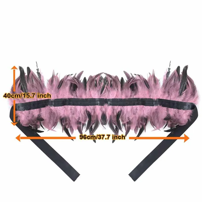 ฮาโลวีน Cape Carnival Feather Shawl Masquerade Party สไตล์โกธิคสีดําสีขาว Feather Cape Collar อุปกรณ์เสริมเครื่องแต่งกาย