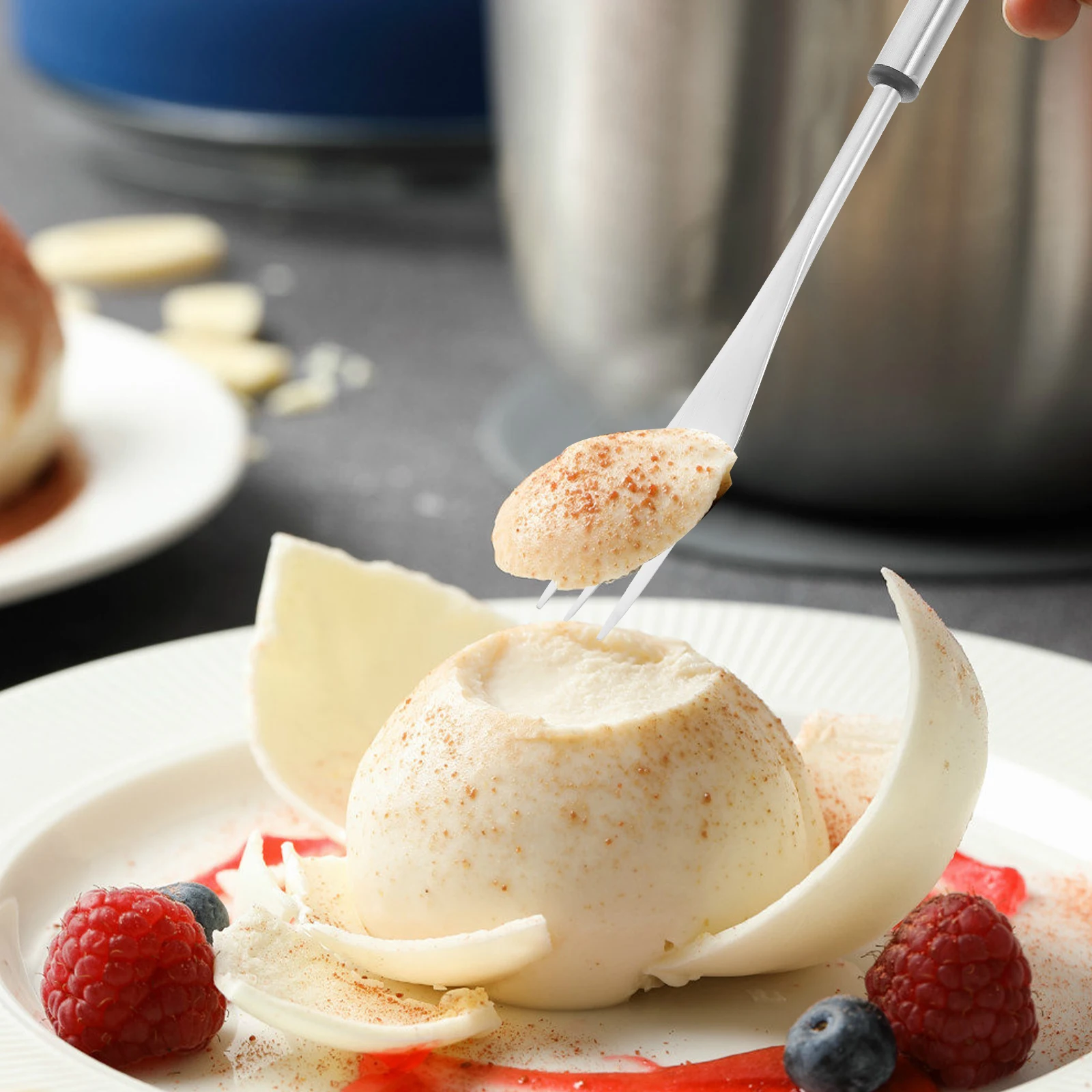 

4 шт., вилки для фондю из нержавеющей стали, термостойкие ручки с тремя зубцами для сыра, шоколада, горячего горшка, барбекю, семейного использования