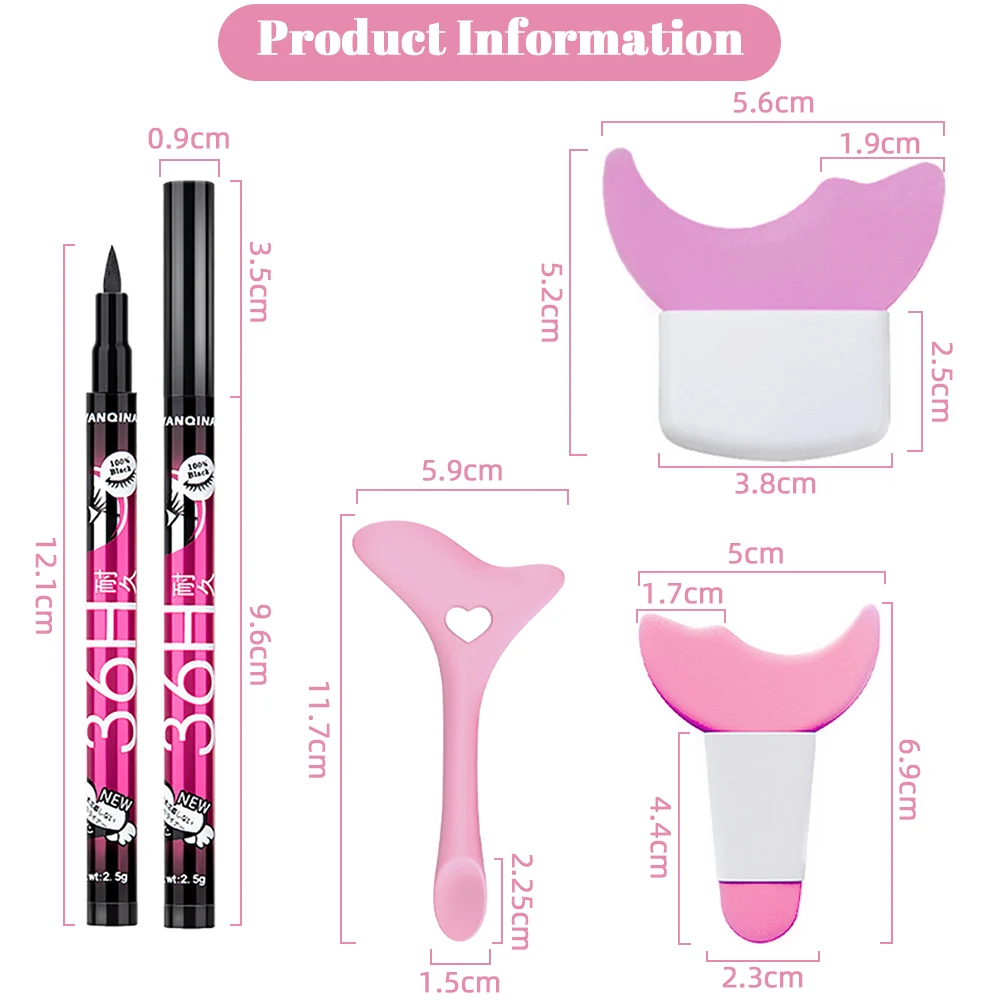 أسود السائل محدد العيون مقاوم للماء قلم رصاص ، مجموعة التجفيف السريع ، طويلة الأمد ، لا تزهر مستحضرات التجميل ، أدوات ماكياج العين