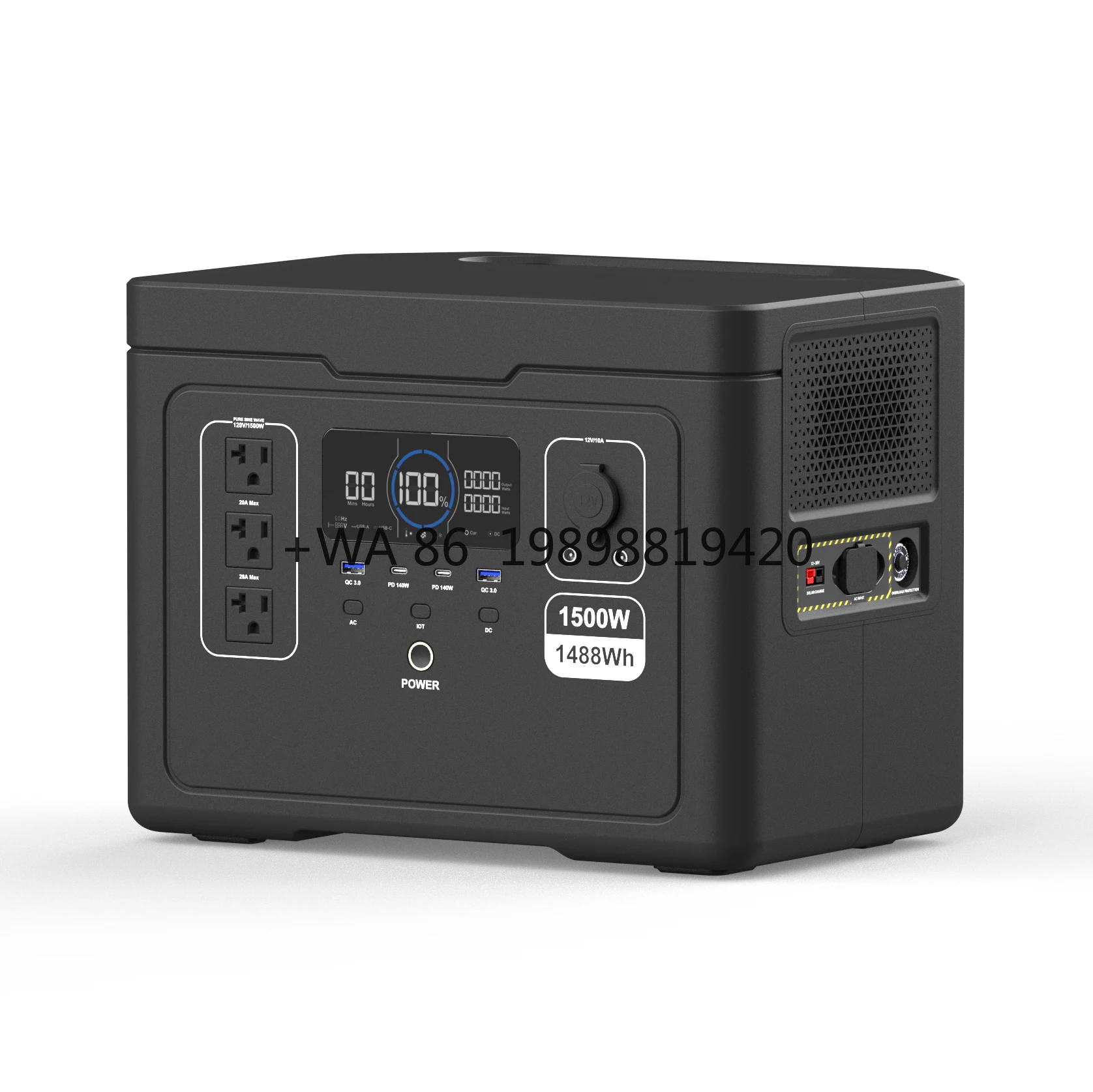 

Top Quality 1200w 1500w 2400w High Capacity LiFePO4 Battery Portable Power Banks & Power Station Solar Power Generator