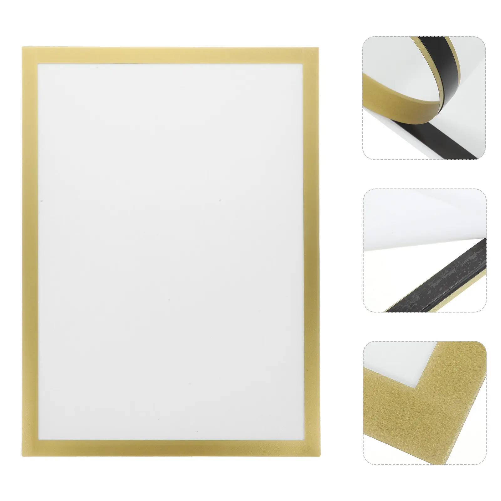 A3 Magnetic Picture Frame Self Adhesive Golden Certificate Protector Business License Frame for Office Home Wall Fridge Cabinet