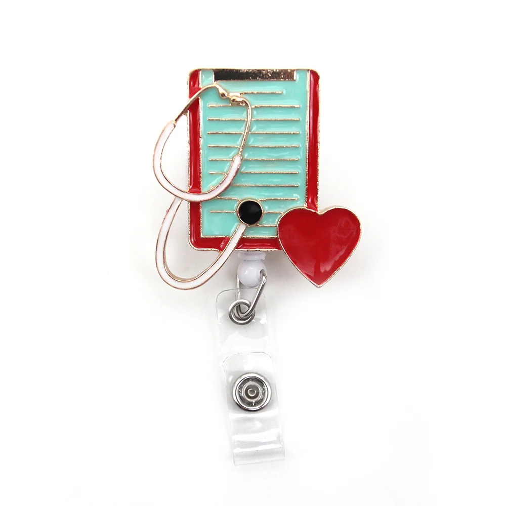 

Custom Enamel Medical Record Folder Nurse Retractable Badge Reel