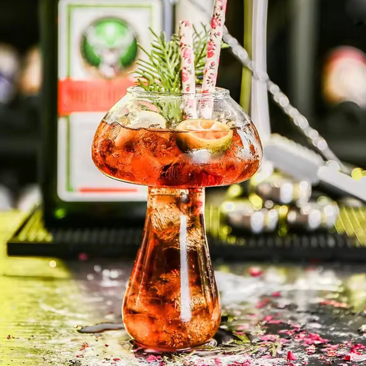 Kreative Pilz-Cocktail-Glastassen, transparente Getränke, Bier, Weingläser, Kaffeetassen, Trinkgeschirr für Bar, Partys, Heimtrinken ﻿