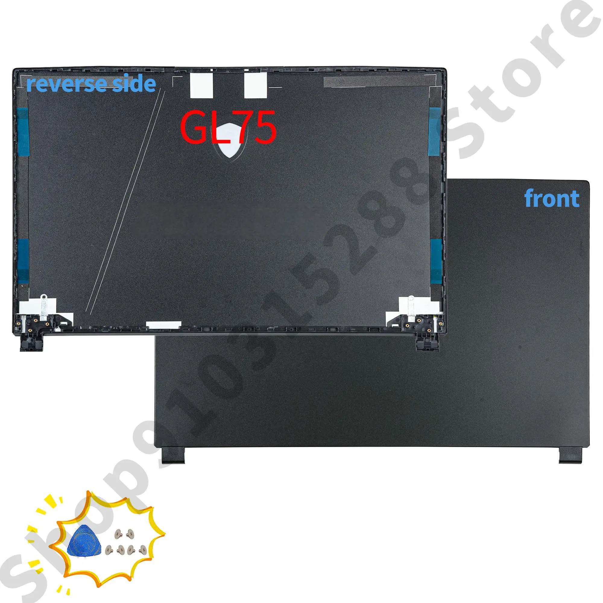 Imagem -03 - Frente Moldura Dobradiça Top Case Lcd Preto Tampa Traseira Gp75 Ge75 Gl75 Ms17e4 Ms-17e2 Ms-17e5 Raider 8re 8rf 17.3 Polegada Novo