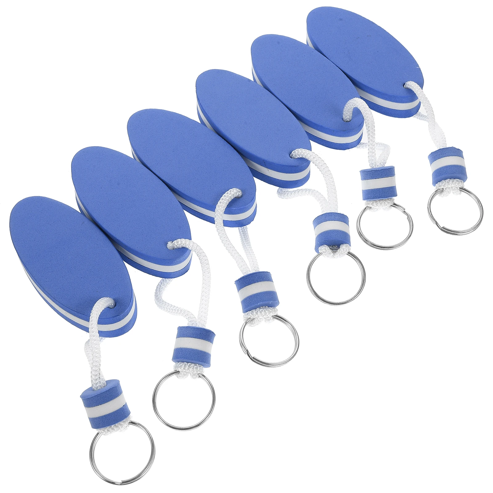 

6pcs Floating Keychain EVA Material Blue Color Surfboard Design Sports Outdoors Fishing Boating Gifts Men Women