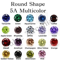 1.0~13mm 5A Cubic Zirconia Stone Multicolor Round Shape 8 Hearts and 8 Arrows Loose CZ Stones Synthetic Beads For Jewelry Make