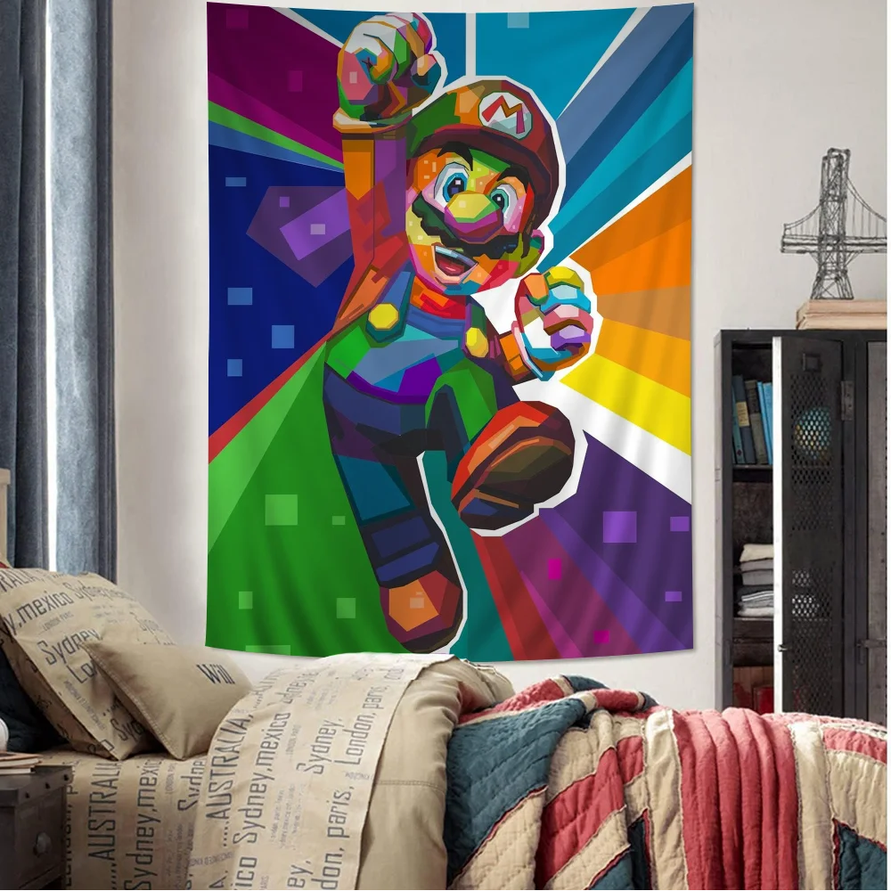 S-Super M-Mario Bros Cartoon Tapestry Wall Hanging Decoration Household Home Decor