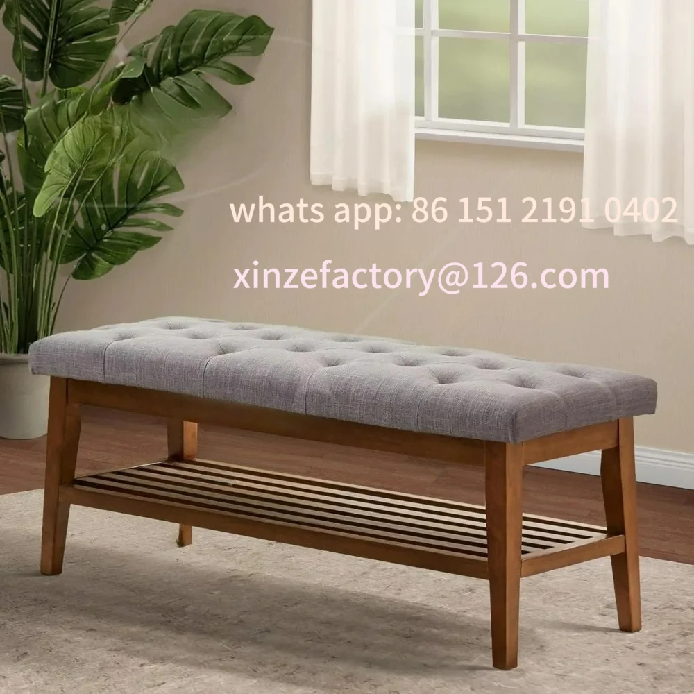 

Customizable Entryway Shoe Bench, End of Bed Bench,Upholstered Button-Tufted Bench for Kitchen