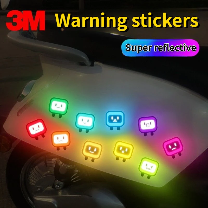 3M Warning Stickers Night Reflective Decals for Motorcycles Helmets Cars Waterproof Decorative Stickers Rear Bumper Accessories