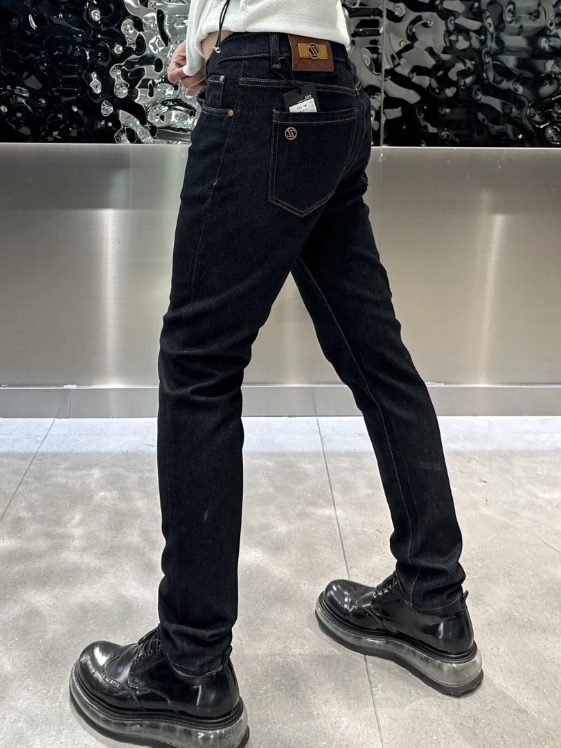 

Comfortable High-Quali Men's Denim Jeans Faionable Versatile Sli Autumn Busin Casual Youth Trendy Straight Leg Fit