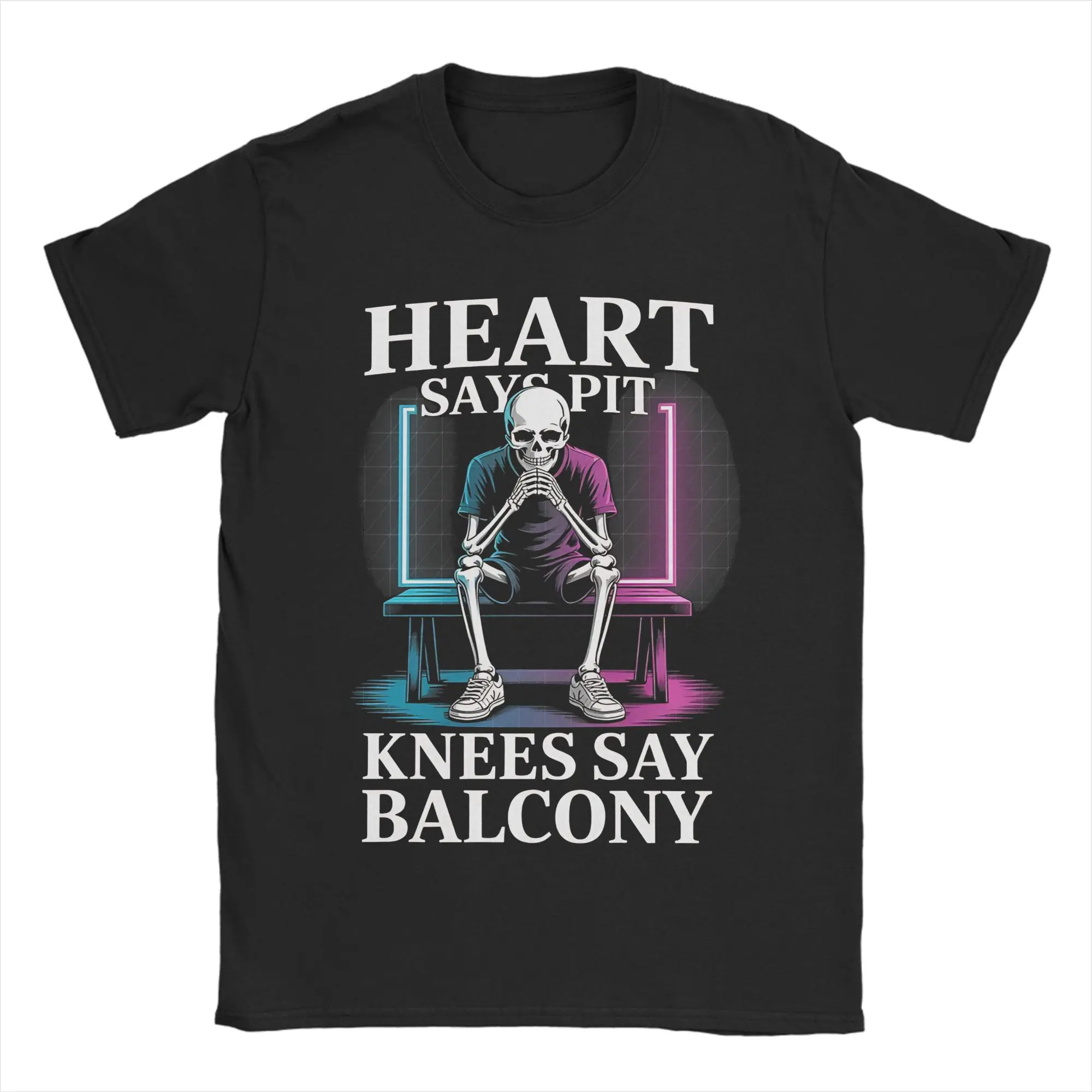 Novelty Heart Says Pit Knees Say Balcony Funny Quote  Tshirts Unisex 100%Cotton Short Sleeve  Round Neck Summer TopsTops