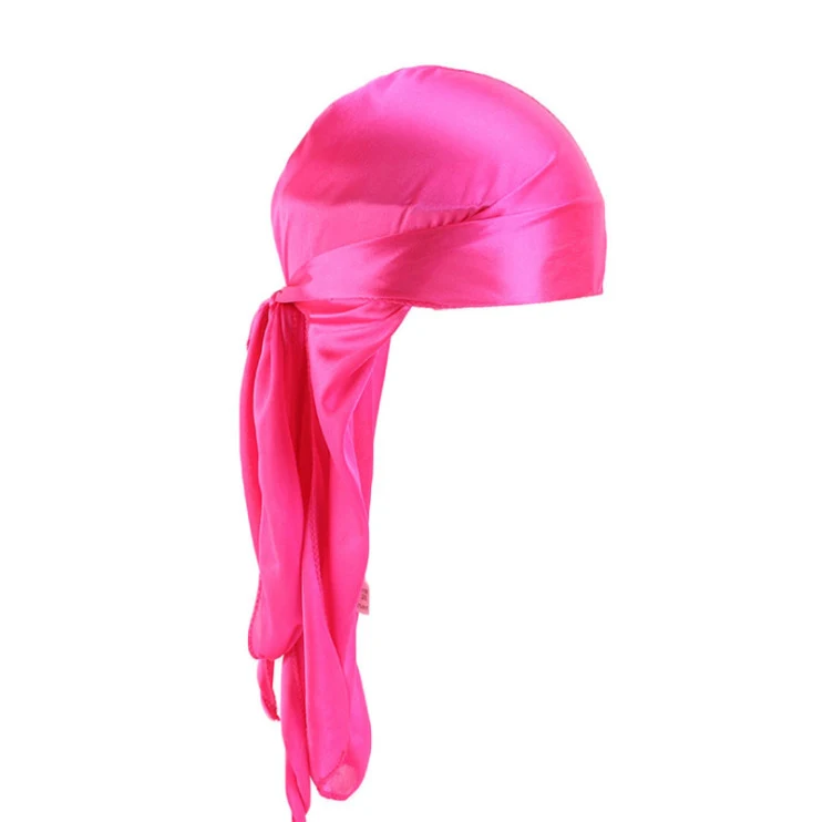 Unisex Seidige Lange Schwanz Durag Piraten Hut Turban Mode Headwraps Kappe Bandana Frauen Männer Kopfbedeckungen Kappen Hijab Haar Zubehör 