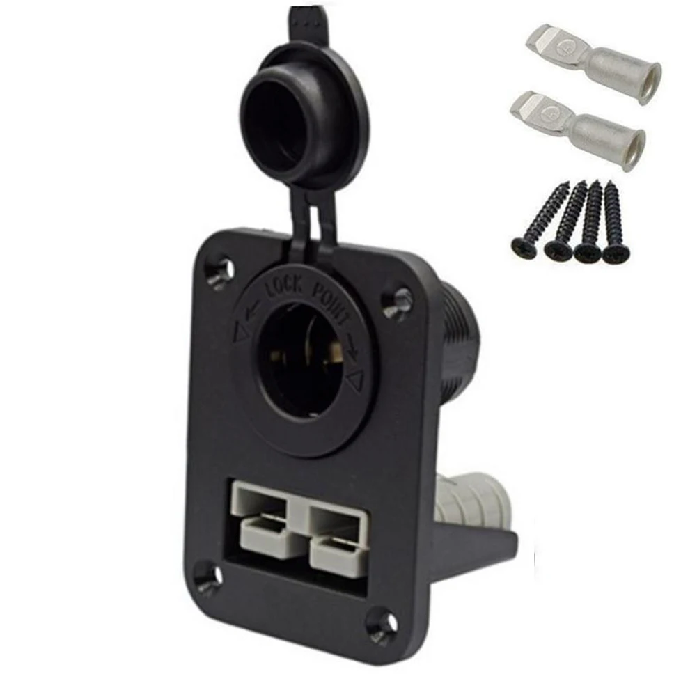 1Pc 50A Flush Mounting Bracket For Anderson Plug Socket PETG 12-24V For Forklift Stacker Vehicle Battery Connectors