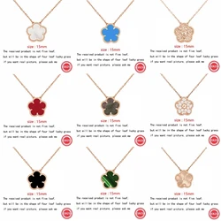 High Quality Stylish 925 Silver Vca Rose Gold Gemstone Set Pendant Necklace