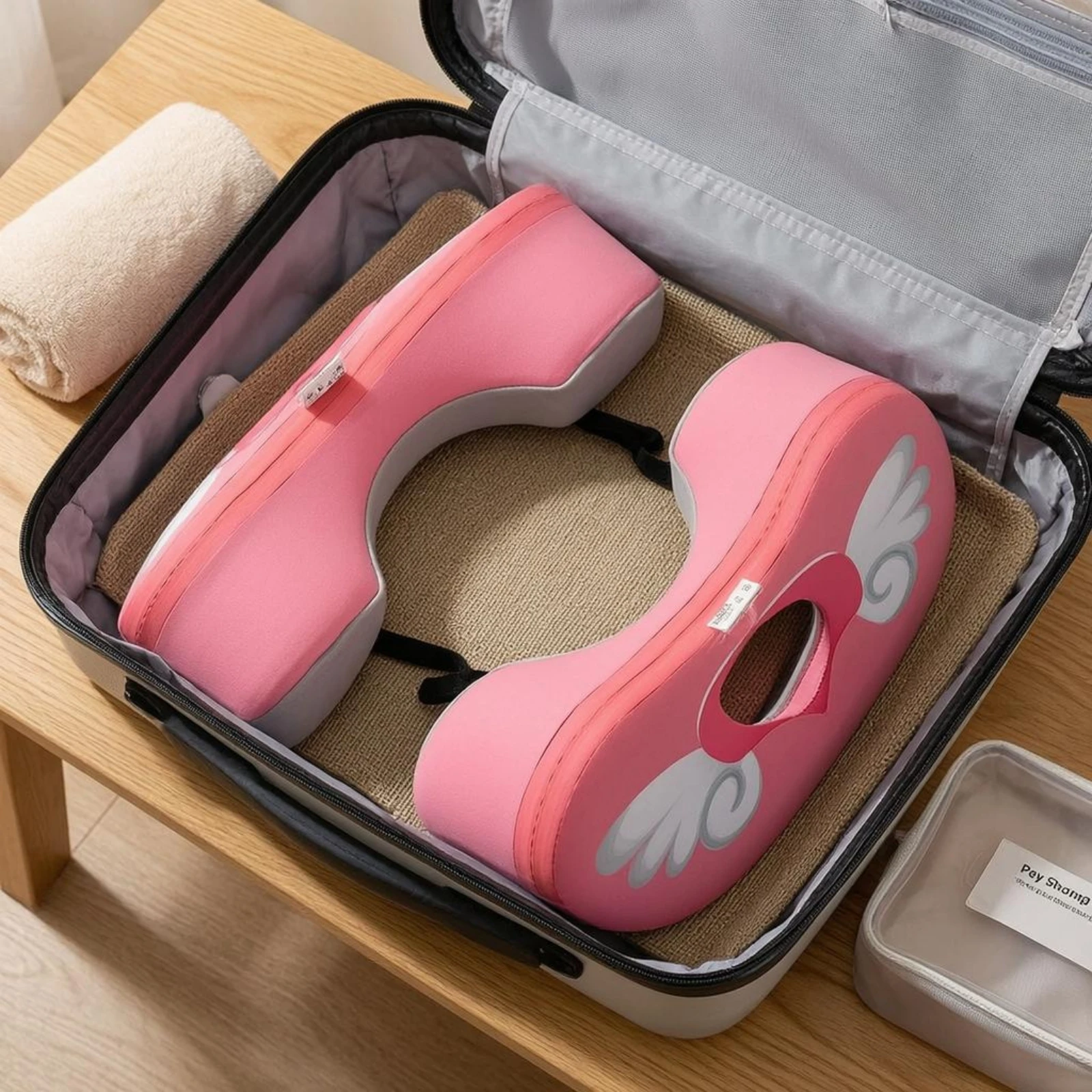 Shoulder Swim Floatation Device Strap-Connected No-Inflation Buoy Floatation Device Water Safety Gear Buoyant Black Straps