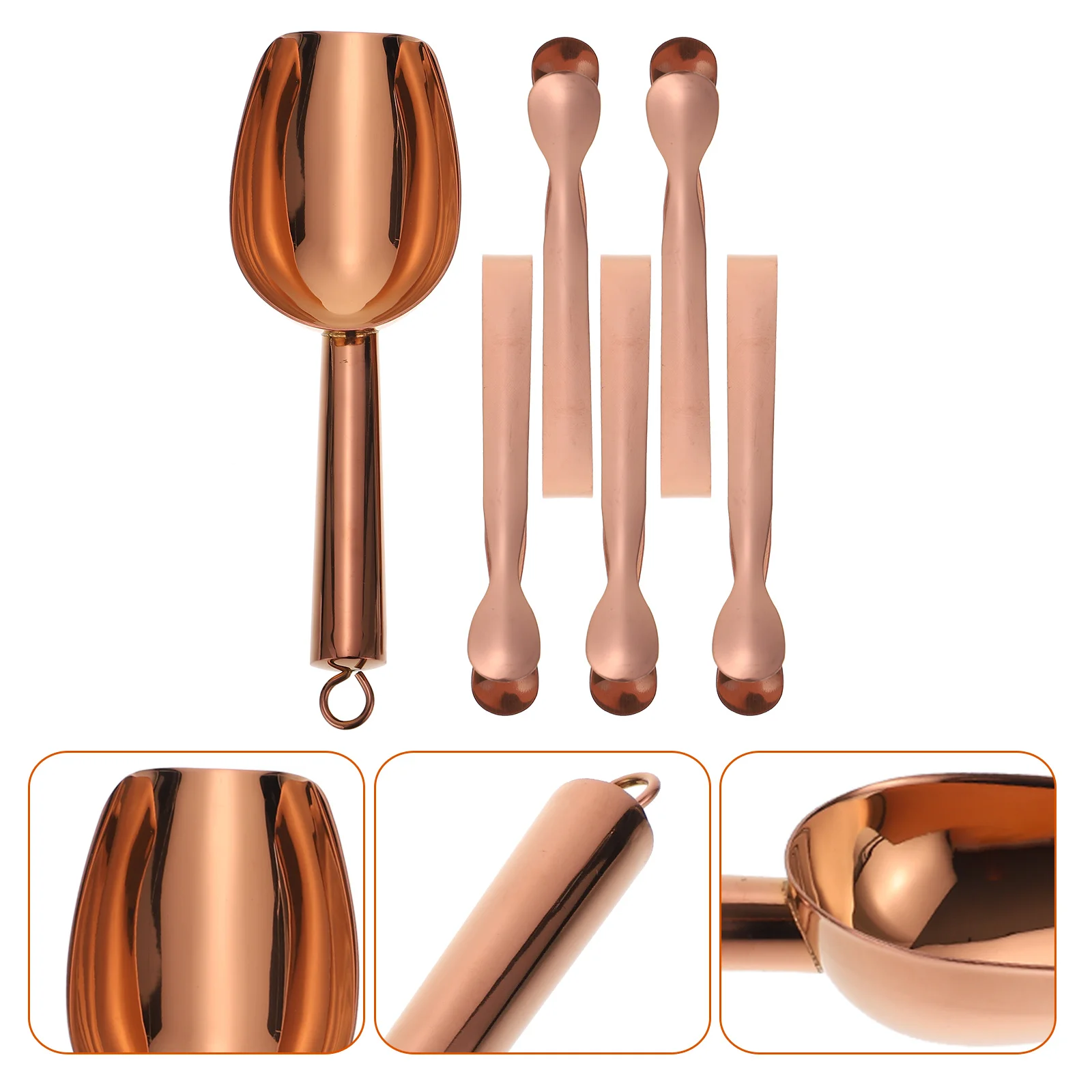 

1 set 1 Set Stainless Steel Ice Shovel Ice Tongs For Restaurant Bar Kitchen Coffee Beans Cereal Candy Sugar Cube Food Scoop