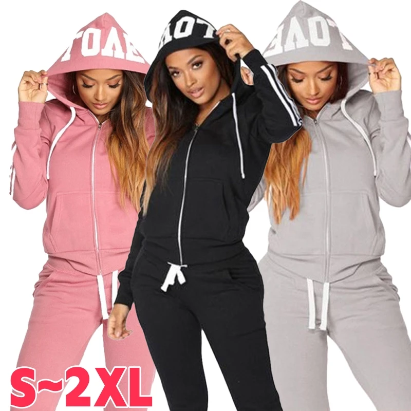 2023 Womens Fashion Letter Printed Hoodies and Long Pants Set Tracksuits Women Two Pieces Jogging Sports Wear Suit