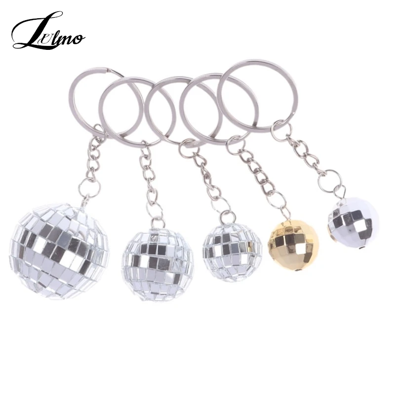 1PC Disco Ball Keyring Exquisite Keychain Pendant Decor Adorable Pendant Decorative Bag  Decorative Ball Hanging