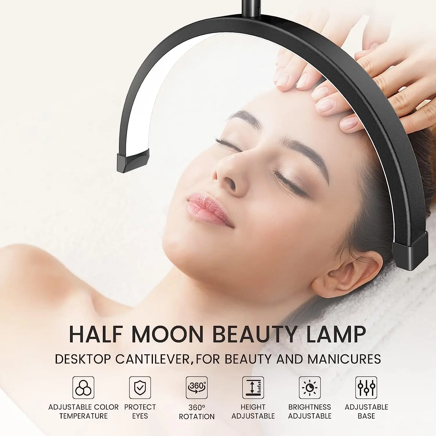 Eyelash lighting Semi-Permanent Ring Light Beauty Table Clamp Cradle Makeup Tattoo Salon Nail Extensions Half Moon Lamp