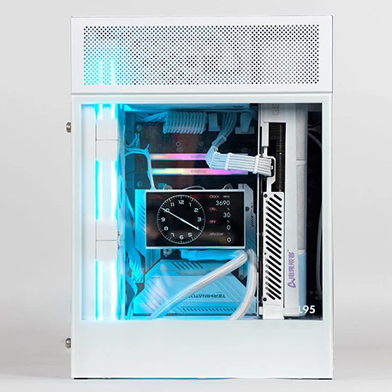 M-ATX/ITX Tower Case with Rear I/O Panel, Supports 360mm Liquid Cooling, Features USB-C Port, Available in White or Black