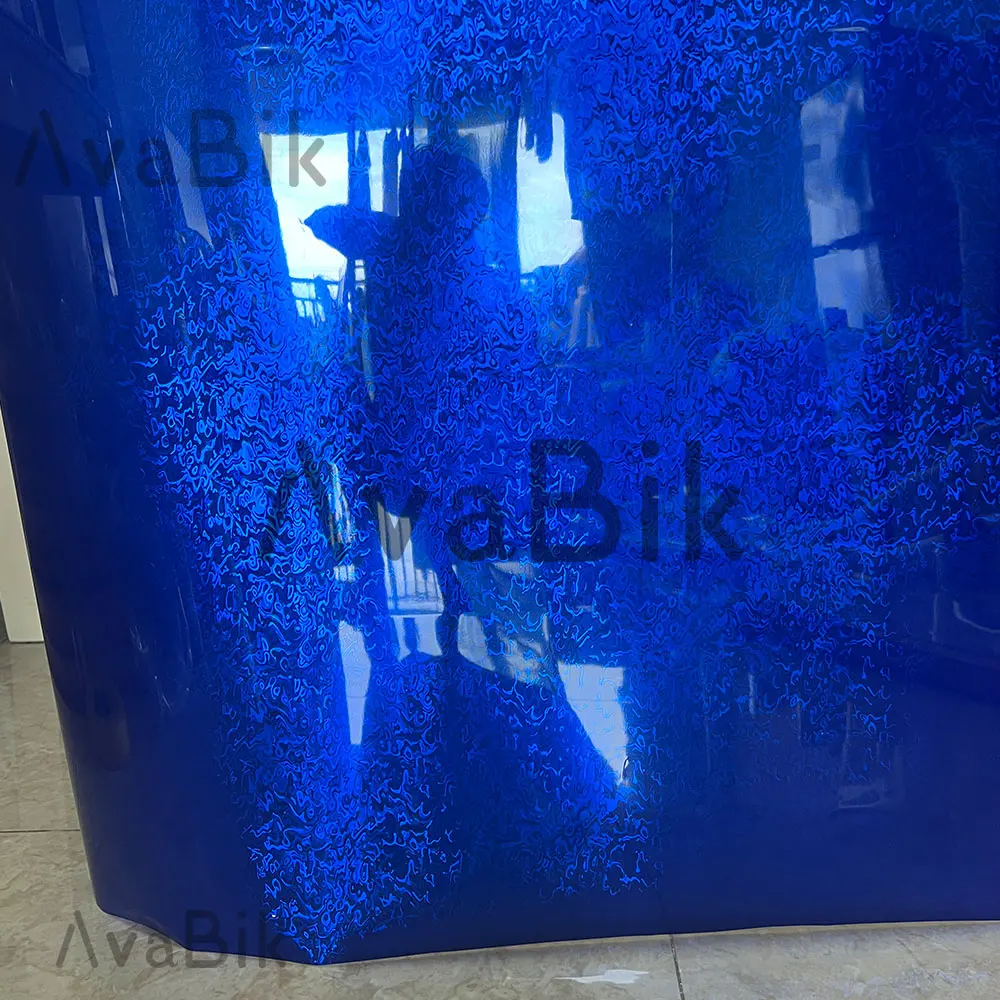 20/60 سنتيمتر x 152 سنتيمتر PET ملصقات السيارات لمعان الأزرق Metaverse ألياف الكربون الفينيل فيلم السيارات الداخلية لاصقة تزيين مع الهواء الإصدار