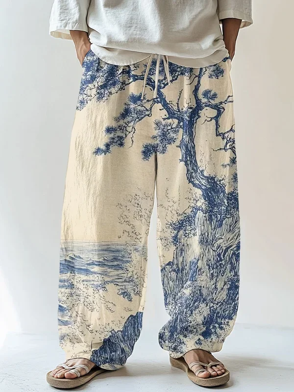 

2026 Hot Selling Fashion New Limited Edition Ink Landscape Painting 3D Printing T-shirt Sportswear Summer Pants Large Size