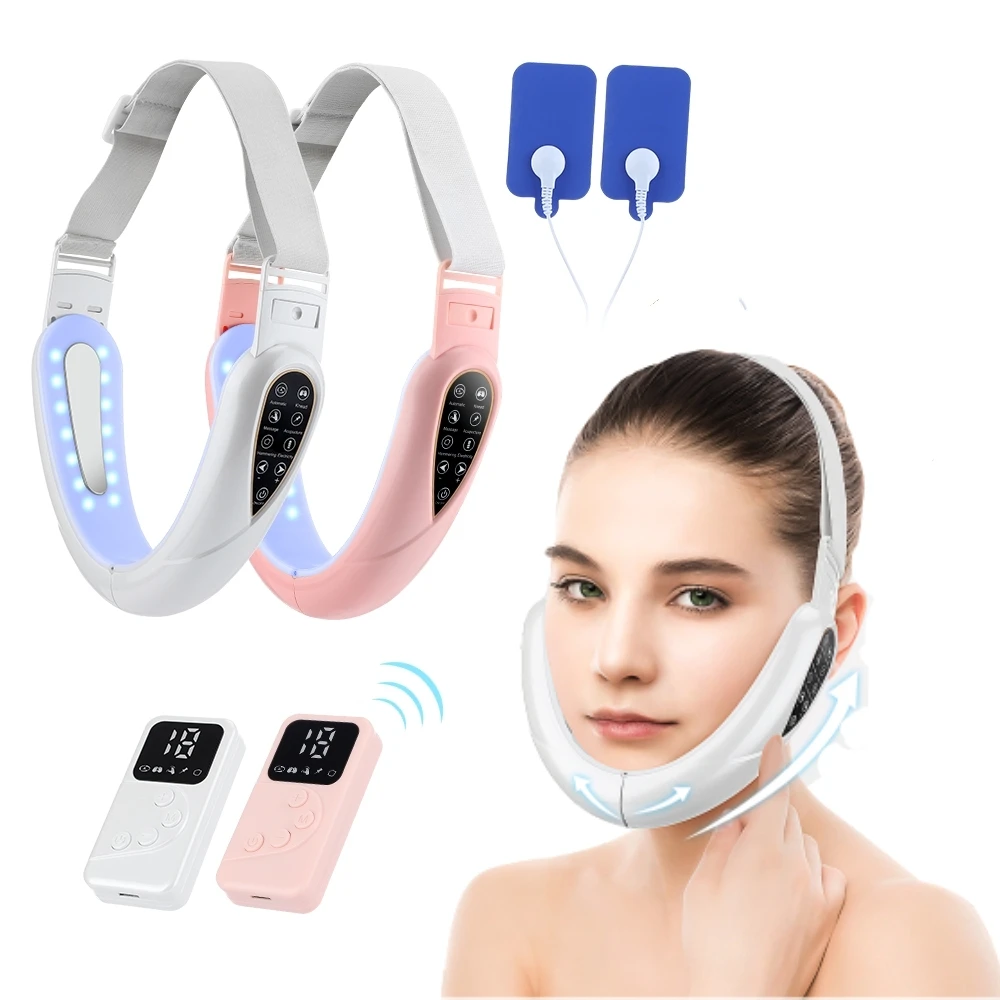 

New EMS Microcurrent Facial Lifting Device LED Photon Therapy Face Slimming Vibration Massager With TENS Pulse Beauty Device