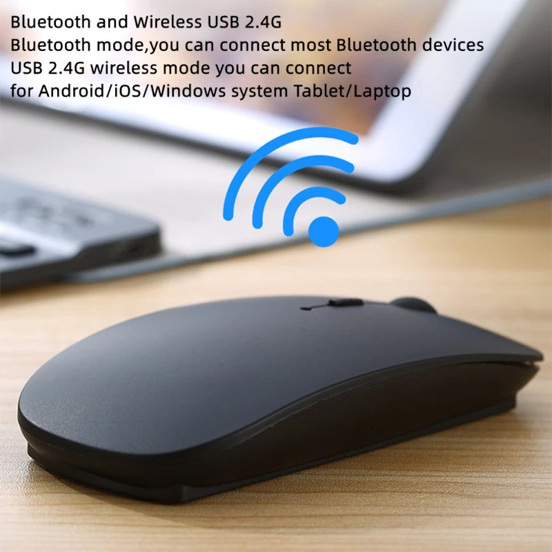 Oplaadbare Draadloze Bluetooth Muis Voor Ipad Samsung Huawei Mipad 2.4G Usb Muizen Voor Android Windows Tablet Laptop Notebook Pc