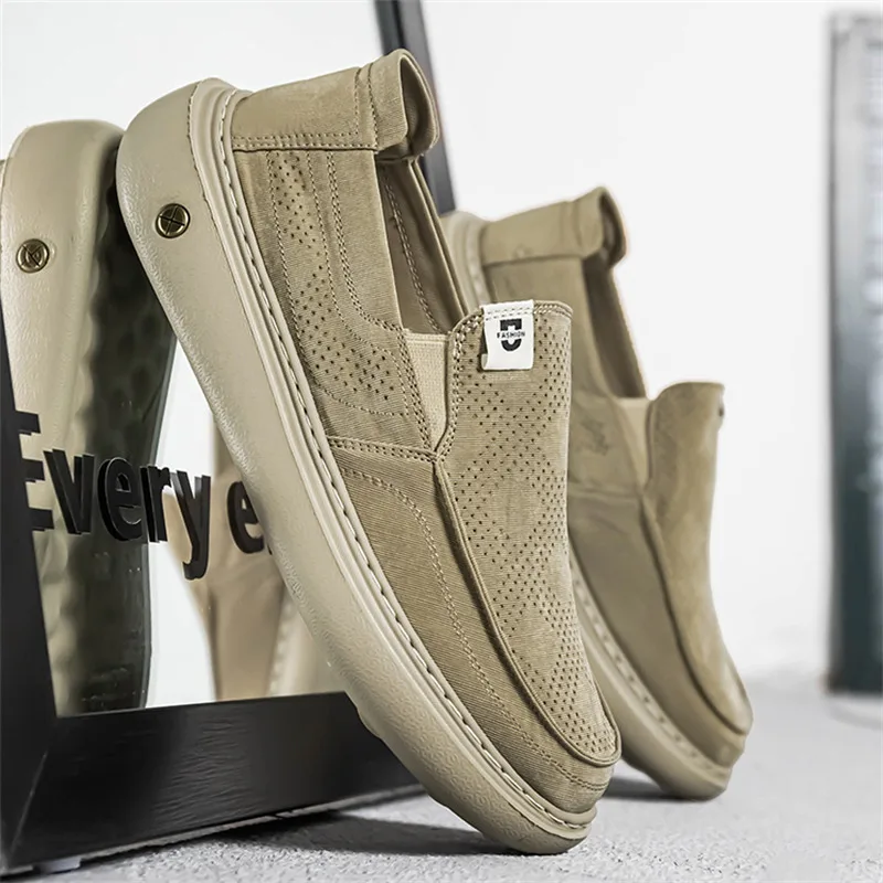 Summer Casual Shoes For Men Breathable Round Toe Slip-on Shoes Man Comfortable Platform Men's Driving Shoes zapatos para hombre