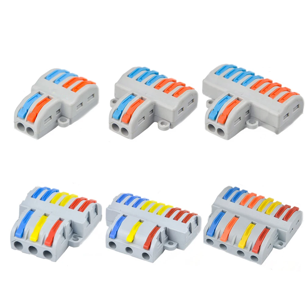 

1/5/10pcs Kabel Connectoren Mini Universele Compact Dirigent Push-In Terminal Blok Quick Lente Splicing Draad Voor Thuis