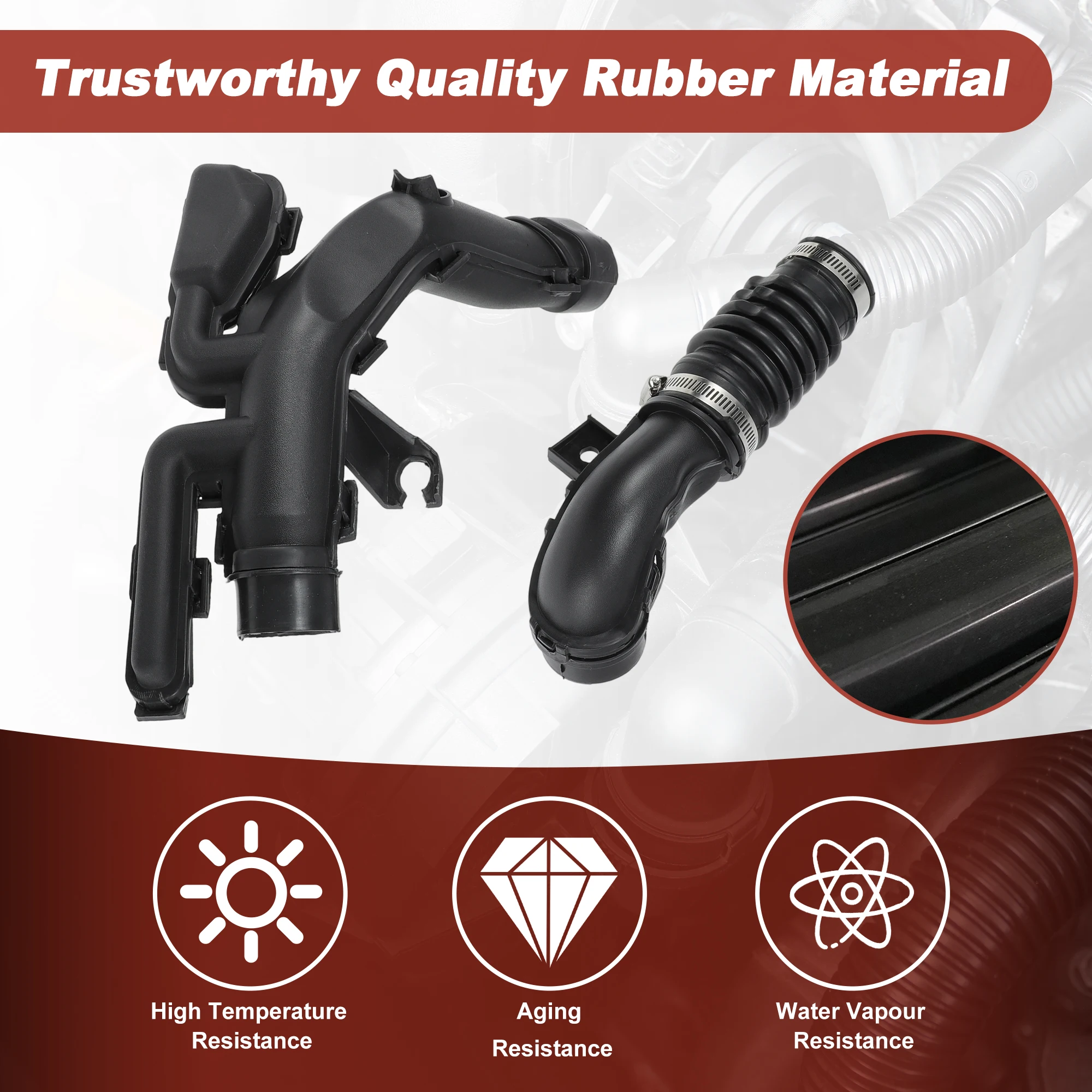 UXCELL Air Intake Hose for Nissan Versa/Versa Note 2013-2019 No.16554-9KA0B Rubber 1 Pc