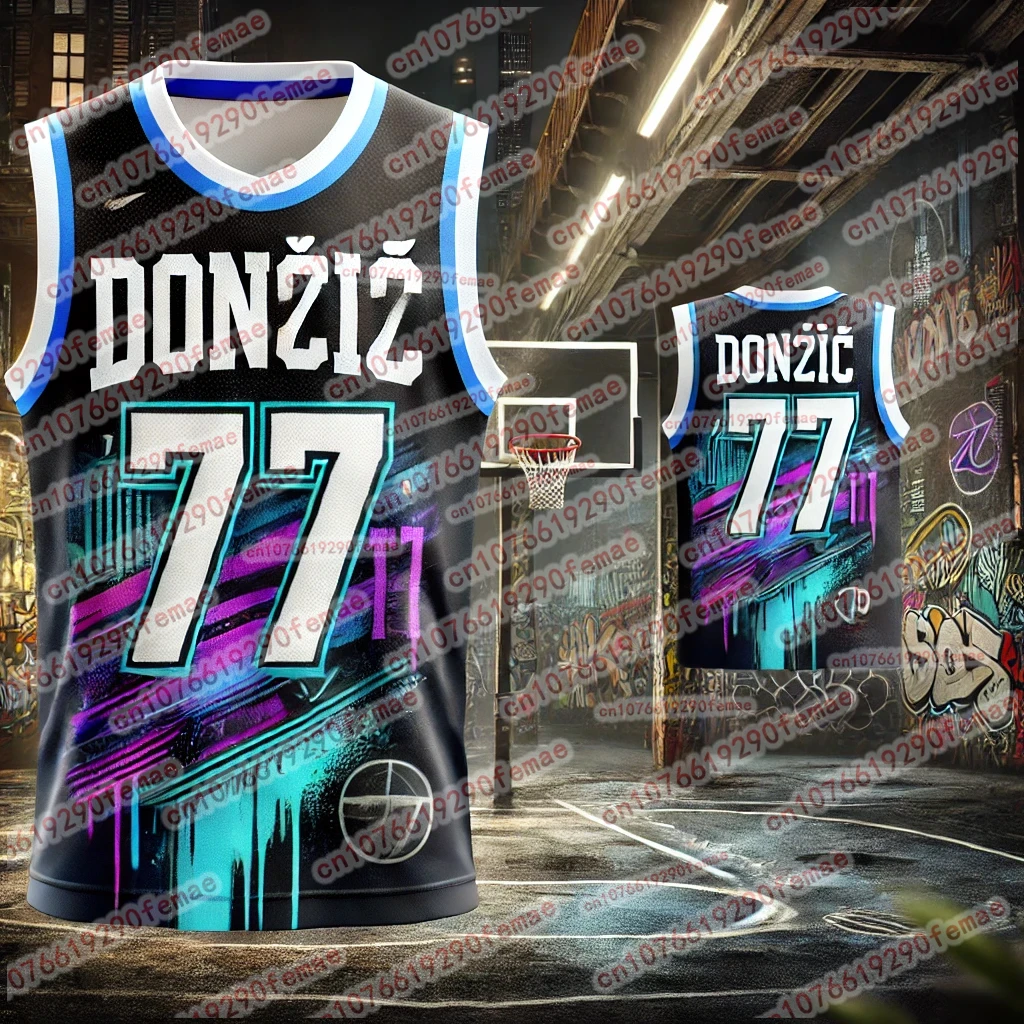 قميص كرة سلة رياضي كلاسيكي 77 Dončić مطبوع للرجال في الهواء الطلق للراحة اليومية والتهوية وماص العرق #2