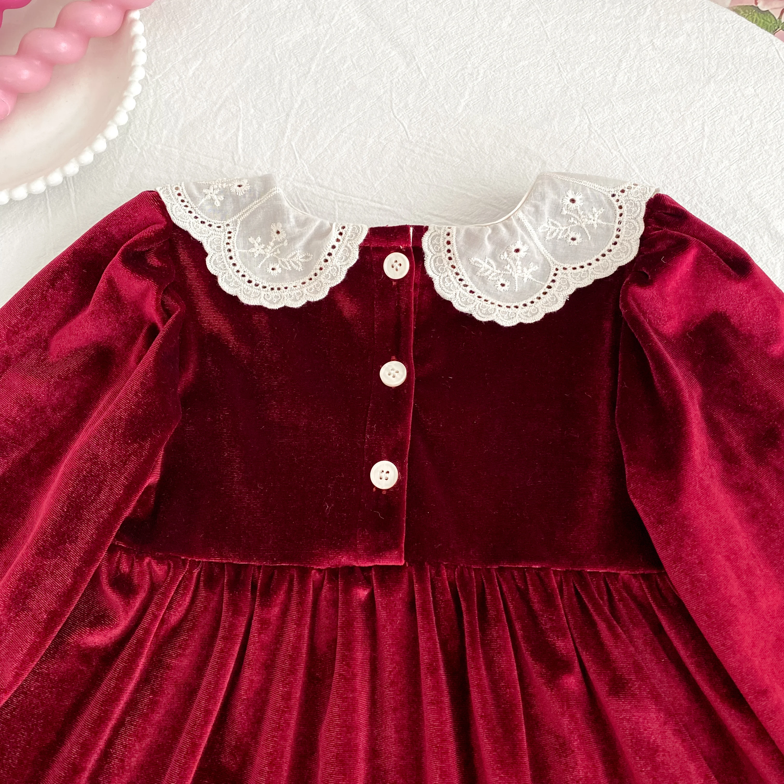 Neue Weihnachten Kinder Party Kleid Baby Bodys Schwestern Kleidung Herbst Schwestern Mädchen Prinzessin Kleid Spitze Rot Neue Jahr Kinder Kleidung – Detail 24