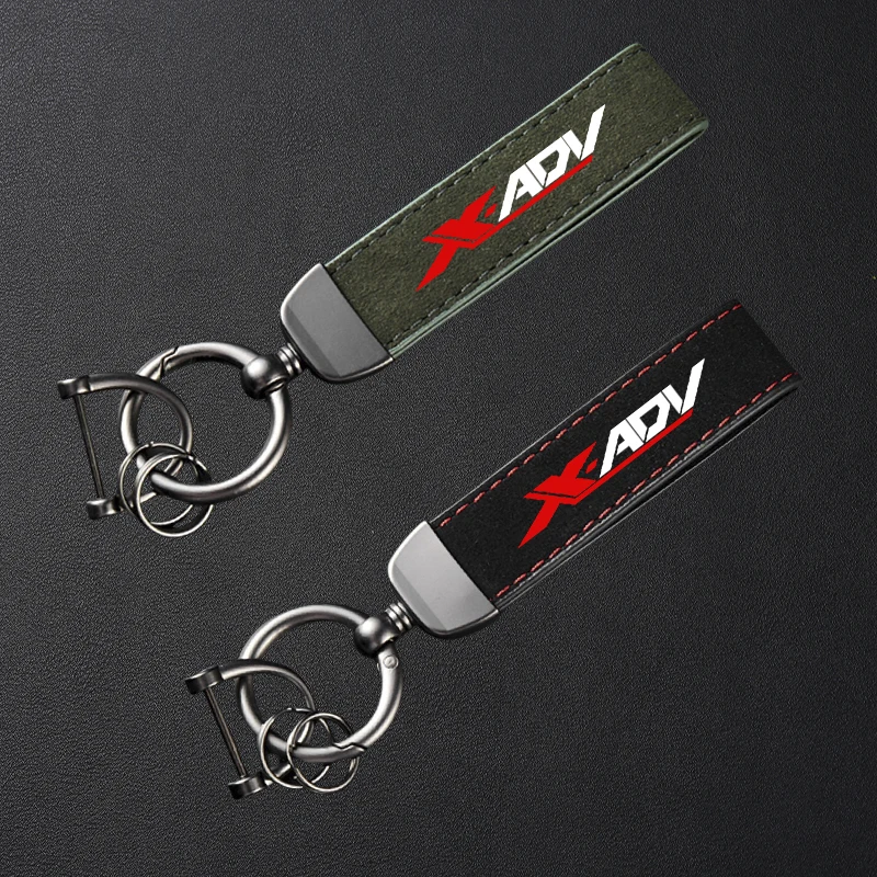 For Honda X ADV XADV X-ADV 750 XADV750 2017-2025 Accessories High-Grade Leather Suede Keychain Motorcycle Keyring