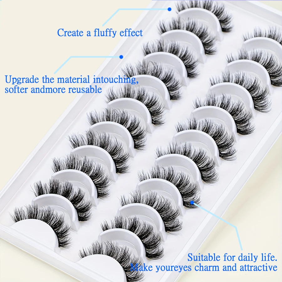 3D Mink Lashes Faux Mink Soft Fluffy Lash Full Thick Wispy Eyelash Dramatic False Eyelashes Makeup