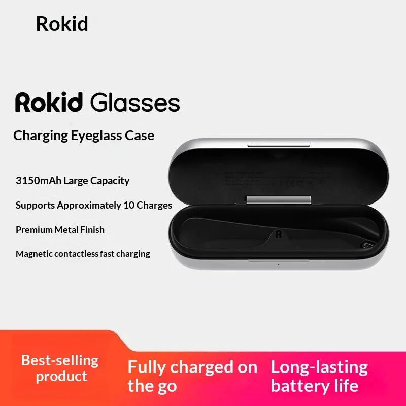 Rokid Glasses Charging Case 3150mAh Magnetic Power Capsule Portable Charger Box for Rokid AI Smart Glasses Accessories YX-03