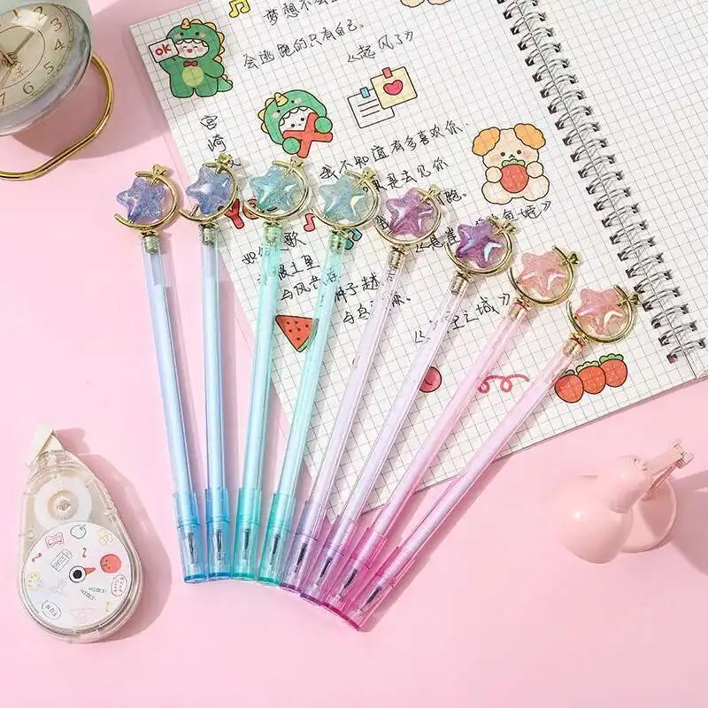 1 Stück Lytwtw's süße Kawaii-Stern-Kristall-Gel-Tintenstifte, Kawaii-Briefpapiermaterial, Büro, Schulbedarf, Geschenke, Gelstift – Detail 1