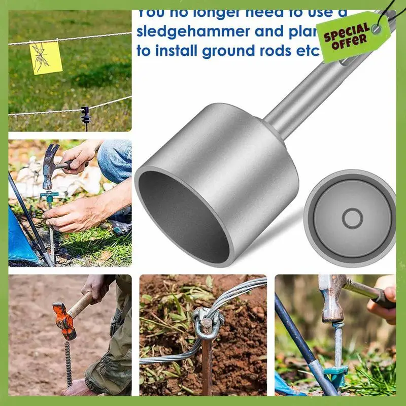 Ground Rod Driver 65Mm Heavy Duty Steel Drill Bit Driver Wear Resistant Wide Compatibility Ground Rod Bits Socket Parts