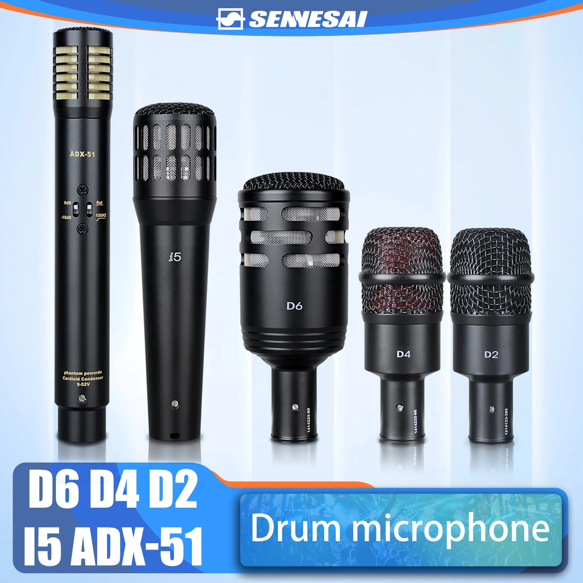 

TOP-D6 Drum Microphone Instrument Kick Drum Bass Microphone Metal Dynamic Microphone Bass Snare Kick Mic Kick-out Big Bass