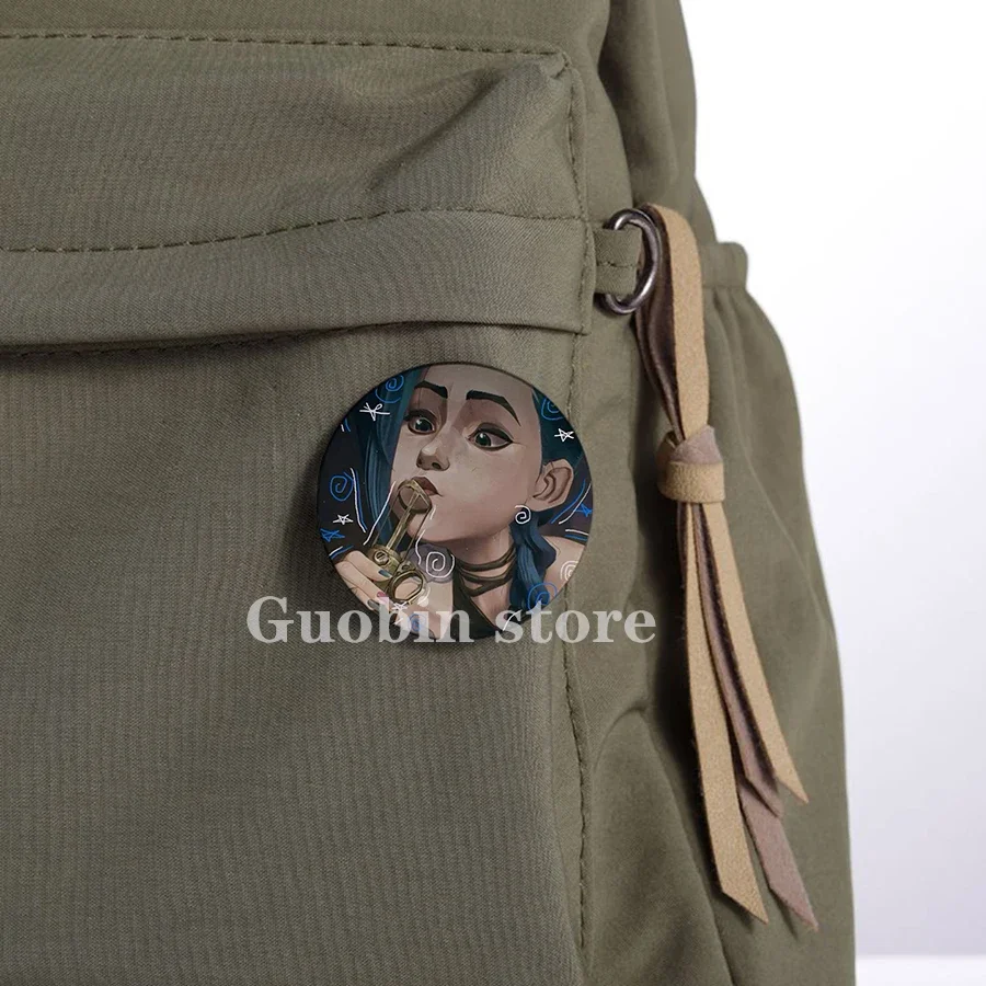 58mm  Arcane Jinx Soft Button Pins Runaway Loli Brooch Badge Bag Accessories Gamer Collect Friends Gifts