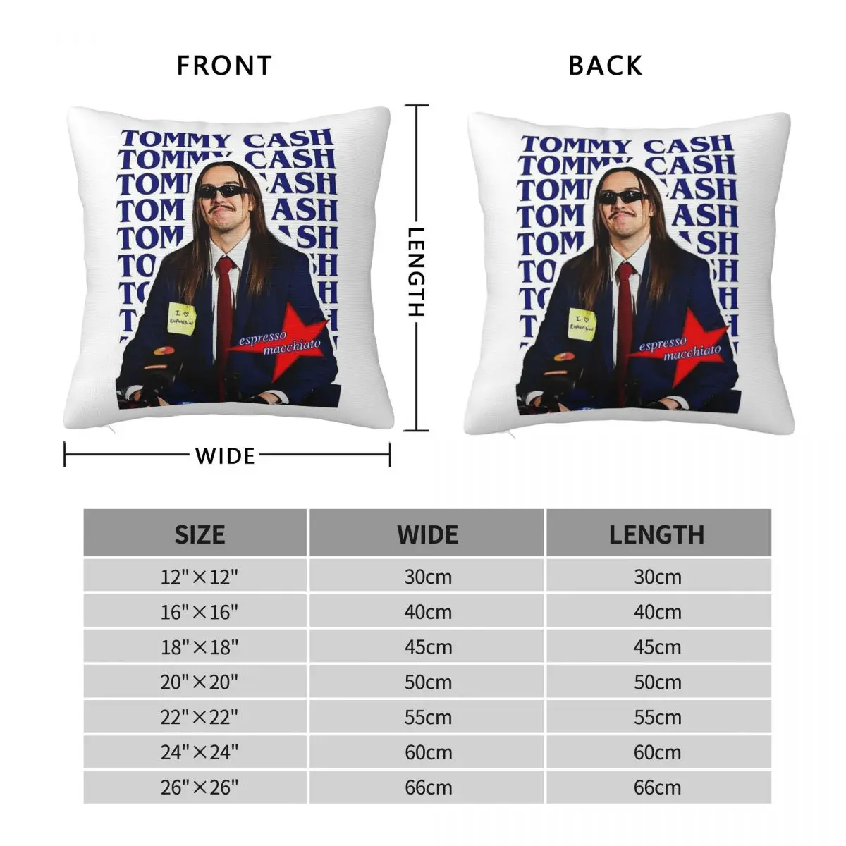 Tommy Cash Espresso Macchiato Square Pillowcase Polyester Linen Velvet Creative Zip Decorative Pillow Case Bed Cushion Cover