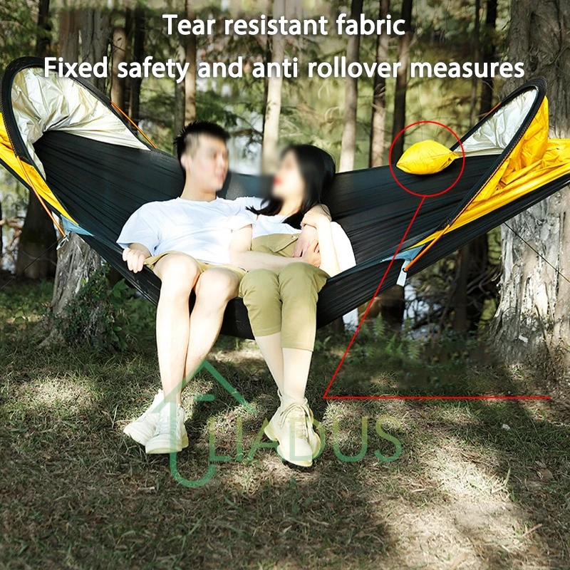 Outdoor Travel Hiking Camping Anti-rollover Anti-mosquito Sunshade Hammock 70D Nylon Spinning Parachute Encryption Net Hammock