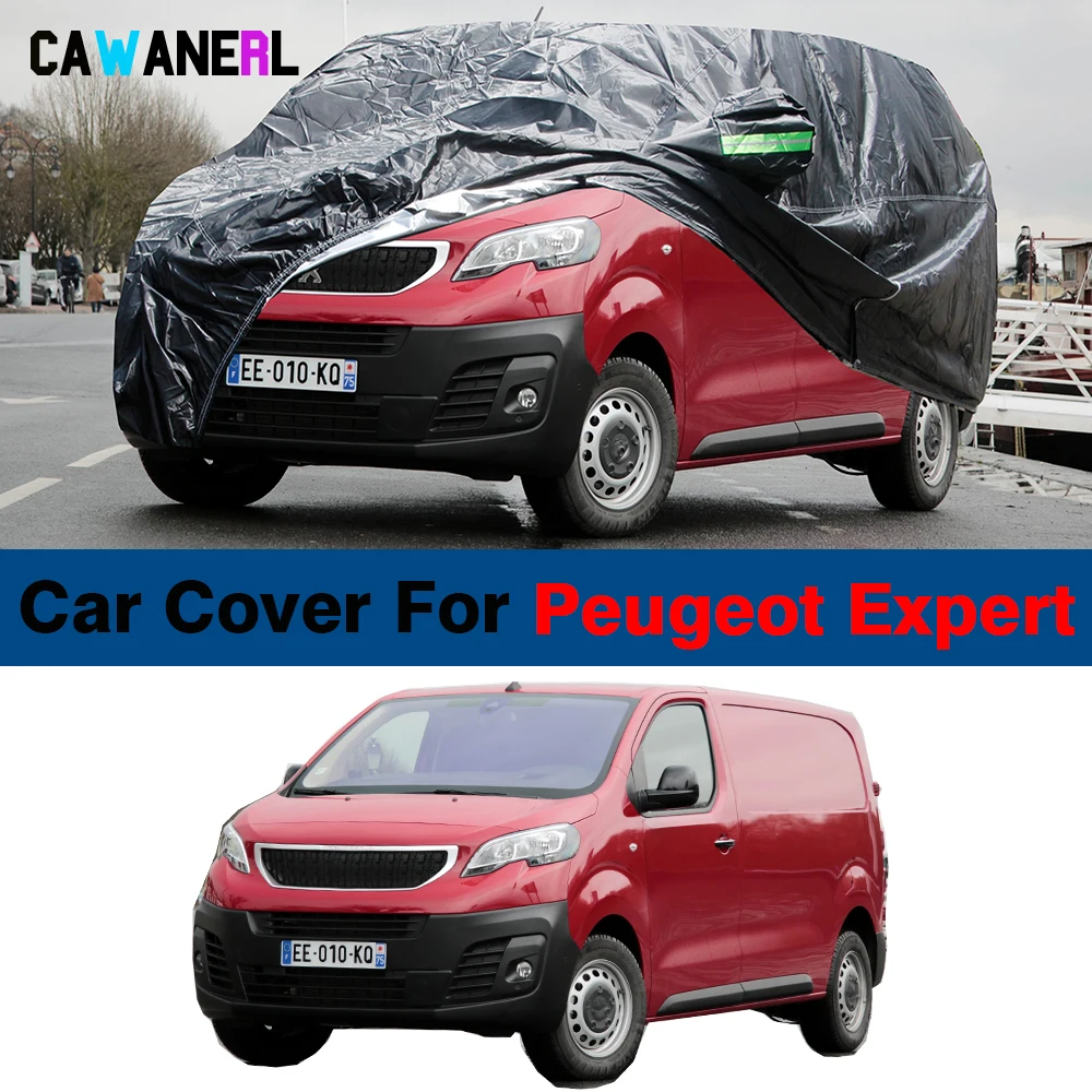 Black Waterproof Car Cover For Peugeot Expert 2006-2023 Outdoor Anti UV Sun Shade Snow Rain Protection MPV Cover Dustproof