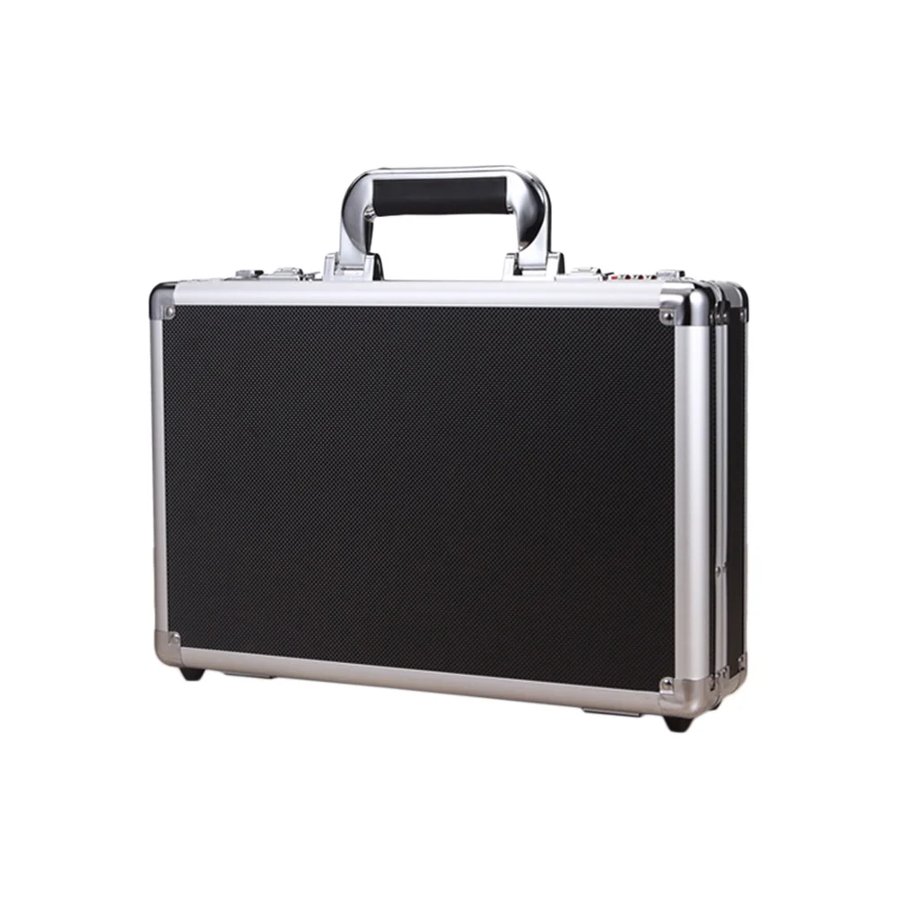 صندوق أمان صغير من سبائك الألومنيوم ملحقات حماية كلمة المرور حقيبة تخزين محمولة باللون الأسود #2